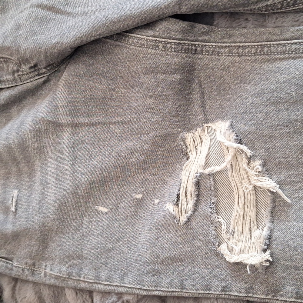 NWOT - Old Navy Extra High-Waisted Button-Fly Sky-Hi Straight Patchwork Sz.14 - Picture 5 of 12